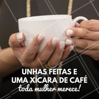 ☕ + 💅 = 💗 #manicure #salaodebeleza #esmalteria #esmaltes #ahazou #profissionaldabeleza #manicureprofissional #unhas #instaunhas