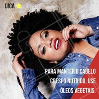 Os óleos vegetais são ideias para trazer brilho para o cabelo crespo que se encontra com aparência opaca. #ahazou #crespodopoder #cabelocrespo #crespo #instabeauty #curls #curly