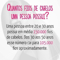 Curiosidade... você tem idéia de quantos fios de cabelos você possui? #cabelos #tricologia #salaodebeleza