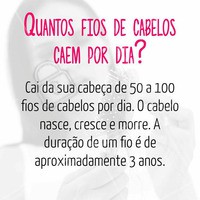 Parece bastante cabelos, mas não se preocupe porque novos fios de cabelos nascem todos os dias. #tricologia #cabelos #dicasdecabelos #salãodebeleza #cabeleireiro