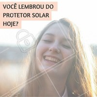 Se tem uma coisa que você não pode ficar sem, faça chuva ou faça sol, é o protetor solar para ter uma pele jovem e livre de manchas. #Dica #Protetorsolar #Estética
