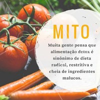 É mito pois a dieta detox é feita basicamente com alimentos que proporcionam a eliminação de líquidos e toxinas indesejadas, que podemos acumular em função de uma dieta desbalanceada. A alimentação é bastante variada, incluindo verduras, legumes, frutas e temperos que não são prejudiciais a saúde. #Dieta #Detox #Saúde #Alimentação #Fitness