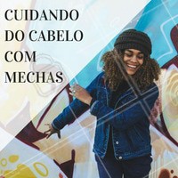 Como o processo de coloração do cabelo pode trazer alguns danos para os fios, é importante manter atenção redobrada com os cuidados e abusar das hidratação para manter o cabelo saudável! #mechas #cuidados #cabelo