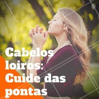 Aposte em um reparador de pontas, que ajuda a evitar a formação de pontas duplas e da aparência de “espigamento” que surge após a química. Anote a dica! #CabelosLoiros #Loiro #Hair #Ahazou