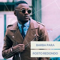É recomendado manter os pelos baixos para não criar mais volume. Além disso, aposte em linhas verticais mais acentuadas e nos cavanhaques quadrados e costeletas longas que ajudam na simetria, afinando o rosto. #rostoredondo #cavanhaque #barbearia