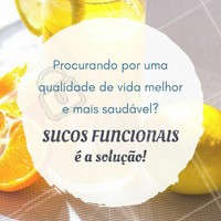 Sucos funcionais são uma ótima opção para incluir em uma dieta saudável e que promove a saúde do seu organismo. Que tal começar hoje? #Ahazou #Nutrição #Sucos #BemEstar #Saúde #Alimentação
