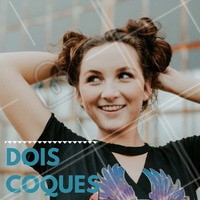 Para os dias que você acorda com vontade de fazer algo bem diferente com o cabelo, se inspire nesse estilo com dois coques! #Coque #Cabelo #Penteado