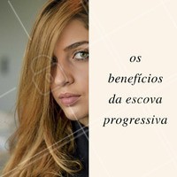 Esta técnica alisa os fios por até 3 meses, reduz o volume e diminui o frizz. Que tal agendar o seu horário? #Cabelo #Hair #EscovaProgressiva #Benefícios