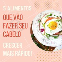 Quais são os melhores alimentos para o crescimento? Fica a dica: salmão, ovos, nozes, batata doce e lentilha. #Cabelo #Hair #DicasParaCabelo #CabelosLongos #Alimentação #Dica