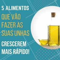 Quais são os melhores alimentos para o crescimento? Fica a dica: lácteos e ovos, peixes azuis, vegetais de folha verde, ostras e azeite de oliva. #Unhas #Nails #Manicure #Alimentação #Dica