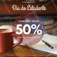 Promoção no Dia dos Estudantes 50% de desconto somente hoje! #DiaDosEstudantes #Ahazou #Beleza #BemEstar