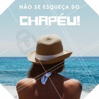 É importante lembrar do chapéu quando for tomar sol, pois mesmo passando protetor solar várias vezes ao dia, o sol está sempre nos atingindo. Então use o chapéu para manter a cabeça, os cabelos, e até mesmo o rosto e os olhos, sempre protegidos. #sol #proteção #chapéu #saúde #bronzeado