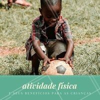 A atividade física é indispensável para o crescimento e desenvolvimento da criança. Porém com o advento dos tablets, celulares e aparelhos de TV, é comum ver os pequenos passarem longos períodos do dia sem fazer qualquer atividade. Por isso, para que seu filho cresça saudável estimule as atividades com brincadeiras e joguinhos fora de casa e esportes desde cedo. #atividadefísica #exercício #saúde #crianças