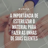 A esterilização do material para fazer unhas é essencial para evitar infecções e doenças. Aqui, a higiene está em primeiro lugar e você pode confiar para fazer as suas unhas de maneira saudável! #Unha #Manicure #Esmalte