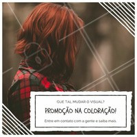 Qual tal um toque de cor nas madeixas? Se inspire no vermelho e venha para o salão saber mais sobre a nossa promoção especial para coloração. #visual #cabelo #promoção #coloração