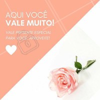 Ofereça essa alegria para aquela pessoa especial! Imagina um presente desses? Aproveite!
Aqui no nosso espaço (coloque o nome do local) nós temos vale presente!
#ahazou #vale #valepresente