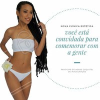 Venha comemorar a inauguração da (Nome da Clínica), teremos um coquetel, muitas risadas e nossas clientes queridas que não podem faltar!
Data:
Hora:
Local:
#inauguração #estética #beleza