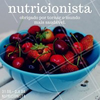 Obrigada por serem profissionais preocupados com a saúde e incentivarem a alimentação saudável na vida das pessoas! #diadonutricionista #nutrição #saúde #bemestar