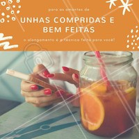 Se você também viciada em unhas grandes e não pode ficar um dia com a unha sem fazer, então agende agora o seu alongamento de unhas! #alongamentodeunha #amo #unhas #ahazou
