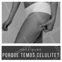 Vários são os fatores envolvidos na gênese desta patologia estética. Os principais são: herança genética, a principal causa, já que a programação genética para celulite é o fator preponderante que determina o quadro; hormonal, quando hormônios incluindo anticoncepcionais podem iniciar ou agravar o quadro; alimentação, no abuso de alimentos gordurosos e pobres em fibras, que pioram a celulite; e o sedentarismo. #estéticacorporal #beleza #celulite