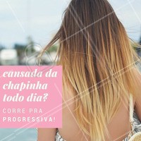 Depender da chapinha todo dia é cansativo, né? Ainda bem que a progressiva pode te salvar e te poupar muito tempo no dia a dia! Aproveite já e agende seu horário ;) #escovaprogressiva #progressiva #ahazou #cabelo