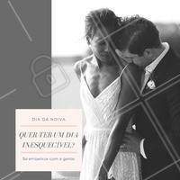 Deixe o dia do "sim" ainda mais especial, passe ele se embelezando com a gente e relaxe antes do grande momento! #diadanoiva #noiva #especial #beleza #casamento #especial #ahazou #amo