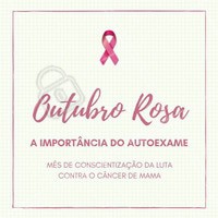 Aproximadamente 80% dos tumores são descobertos pela própria mulher ao apalpar as mamas.
AUTOEXAME
1. De pé em frente a um espelho observe o bico dos seios, superfície, e o contorno das mamas.
2. Levante os braços e observe se o movimento modifica o contorno e superfície das mamas.
3. Deitada, com a mão direita, apalpe a mama direita. Faça movimentos circulares suaves com as mãos, apertando levemente com os dedos. Repita o processo na mama esquerda.
#conscientização #outubrorosa #outubro #rosa #ahazou #câncerdemama #prevenção