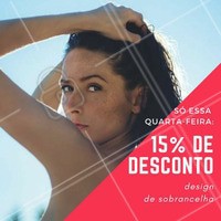 Quem aí tava morrendo de vontade de fazer um design de sobrancelha? Agora você pode! Essa quarta-feira, nós estamos com 15% de desconto para deixar sua sobrancelha arrasando! Não perde essa oportunidade e agende já o seu horário ;) #sobrancelha #designdesobrancelha #ahazou #desconto