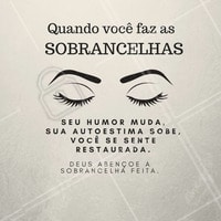 Venha mudar o seu visual! #sobrancelha #designsobrancelha #ahazou #autoestima #beleza #embelezamentodoolhar #instabeauty