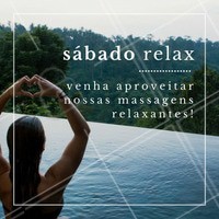 Quem aí tira o sábado pra relaxar? 😴 Então aproveita nossas massagens relaxantes pra você tirar todo o stress da semana e começar a próxima semana muito bem! #massagem #sabado #massagemrelaxante #ahazou