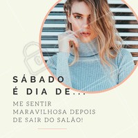 Tem sensação melhor do que sair do salão se sentindo linda e pronta pra encarar o começo da semana? 😍 Agende já o seu horário e garanta sua hora marcada aqui no salão! #sabado #salaodebeleza #ahazou #amo #beleza