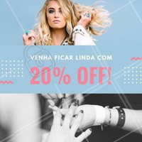 Aproveita que estamos com 20% de DESCONTO e vem ficar maravilhosa! 😍 #amodesconto #promocao #beleza #ahazou