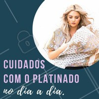 Para o seu platinado ficar bonito e saudável, é importante tomar alguns cuidados! Hidratações semanais e tratamentos de reconstrução capilar são essenciais, além disso, o uso de produtos para cabelos com química que são ricos em queratina e ajudam a manter o fio hidratado e brilhoso. #cabelo #ahazou #amo #platinado #cuidados #queratina #dica