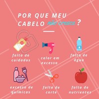 Você sente que seu cabelo demora uma eternidade pra crescer? 😓 Então dá uma olhada nessas possíveis causas e fique atenta! #cabelo #crescimento #projetorapunzel #dicasdecabelo #projetocabelao #ahazou