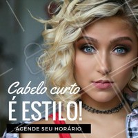 Quem aí ama cabelo curto? 🙋 Não perca mais tempo se perguntando se o cabelo curto combina com você, agende já o seu horário e bora mudar! 💗 #cabelocurto #shorthair #corte #cabelo #ahazou