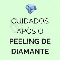 Após o tratamento, o paciente precisa hidratar a pele com hidratantes recomendados pelo profissional. O uso de ácidos só deve ser retomado após 7 dias, pois a pele estará sensibilizada. O rosto deve ser lavado com sabonete neutro e é recomendada a aplicação de uma água termal para acalmar a pele. Além disso, é claro, é indispensável o uso do protetor solar com FPS mínimo de 50! 💎 #peelingdediamante #esteticafacial #esteticacomamor #ahazou #peeling