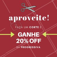 Aproveite para cortar o cabelo e ARRASAR com a progressiva! 💇 #promocao #desconto #ahazou #beleza