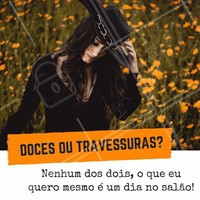 Me livre dos doces e das travessuras, eu quero mesmo é um dia inteirinho no salão! Feliz Dia das Bruxas para todo mundo que pensa assim como nós 😉🎃 #halloween #diadasbruxas #amo #ahazou #bruxa #assombrado #boo