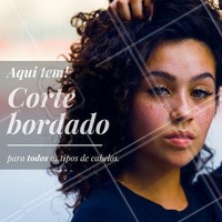 Você sabia que o corte bordado serve para TODOS os tipos de cabelo? Sim! 😍 Não importa se você tem cabelo liso, ondulado, cacheado... agende já seu horário e elimine as pontas duplas de vez! #cortebordado #corte #ahazou #cabelo