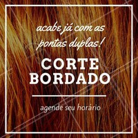 Você não aguenta mais as pontas duplas? Cabelo ressecado? Sem vida? 😱 Então aproveite e agende já o horário do seu corte bordado! #cortebordado #cabelo #ahazou #pontasduplas