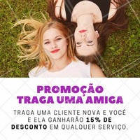 Que tal você e sua amiga se embelezarem juntas? Venham para o salão e ganhem descontão! #SalaoDeBeleza #Ahazou #Beleza #Cabelos #Desconto #Promoção #Cabelo #Instabeauty #Autoestima #Amizade