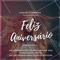 Clientes aniversariantes ganham uma hidratação grátis! Basta apresentar documento comprovando seu aniversário! Agende agora mesmo o seu horário! #SalaoDeBeleza #Ahazou #Beleza #Cabelos #Hidratação #CorteDeCabelo #Aniversario #Presente #Cabelo #Instabeauty #Autoestima