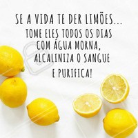 Água com limão alcaliniza o sangue #nutrição #alimentosaudável #ahazou #saude #beleza #bemestar #autoestima #sangue #limão #água