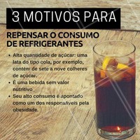 Dispense os refrigerantes. Dê preferência a bebidas mais naturais, como sucos de frutas e águas de coco #nutrição #alimentosaudável #ahazou #saude #beleza #bemestar #autoestima #refrigerante #açucar #obesidade
