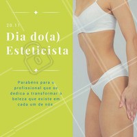 Para todos os profissionais dessa área, desejamos um grande parabéns! Os cuidados de vocês vai além da saúde, vocês cuidam do emocional, do coração fragilizado e da autoestima baixa! Continuem ajudando as pessoas a se cuidarem e se amarem como só um esteticista sabe fazer 👏💙 #diadoesteticista #estéticacorporal #amo #ahazou #parabéns #saúde #bemestar #beleza #autoestima