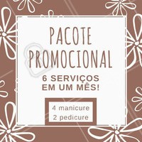 Se você faz questão de viver com as unhas lindas e vai na manicure toda semana, aproveite nosso pacote promocional que vai facilitar MUITO sua vida! 😍 #manicure #pedicure #promocao #ahazou