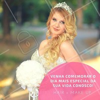 No seu dia, aproveite nosso atendimento VIP para noivas e pacotes de cabelo e maquiagem! Agende seu horário e conheça nosso trabalho 💕 #noivas2018 #ahazou #cabelo #maquiagem