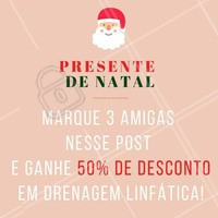 Quer ganhar 50% de DESCONTO na drenagem linfática? 😍 É simples! Só marcar 3 amigas nesse post e agendar seu horário! #drenagemlinfatica #drenagem #ahazou #esteticacorporal