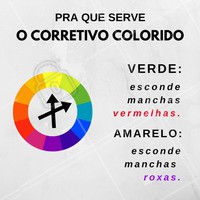 O corretivo colorido é sempre um mistério pra várias pessoas, então vamos falar sobre ele! O objetivo do corretivo colorido é corrigir a cor da pele com o conceito de cores complementares. Por exemplo: para corrigir uma mancha roxa (como as olheiras), utilizamos o corretivo amarelo, pois é a cor que complementa o amarelo (veja na imagem). Para corrigir manchas vermelhas (como espinhas), utilizamos o verde. Legal, né? 😉 #corretivo #corretivocolorido #ahazou #maquiagens #dicasdemaquiagem
