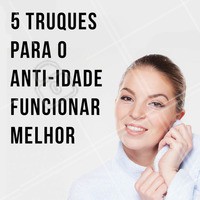 Os cremes anti-idades são ótimos aliados para tratamentos faciais feitos esteticamente. Saiba como tirar maior proveito deles: 1 - Esfolie para eliminar impurezas e permitir que o creme penetre mais na pele! 2 - Os produtos de tratamento devem ser aplicados antes de todos os outros para penetrar melhor na pele. 3 - Limpe o rosto com um sabonete específico para sua pele. 4 - Cuidado com a água muito quente, que pode ressecar a pele! 5 - Aplique o creme logo após o banho, quando a pele está absorvendo melhor os produtos. 😉 Gostou das dicas? Cuide da sua pele sempre! #cuidadoscomapele #ahazou #pelemadura #esteticafacial